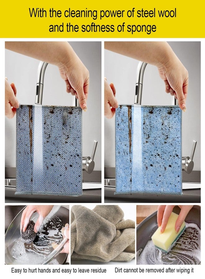 AUONLY Wire Dishwashing Rags for Wet and Dry, Multipurpose Cleaning Pads, Time-Saver Kitchen Wipes Cleaning Cloths, Non-scratch Wire Dishcloth, Soft Wire Dishwashing 3 PCS - Image 5